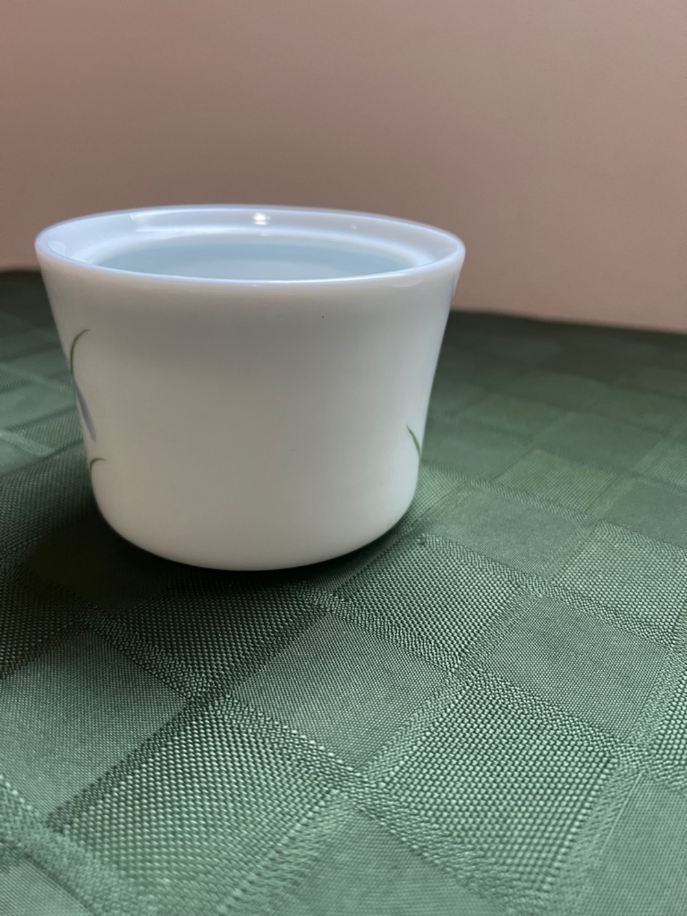Corning White Lidded Sugar Bowl with Purple Iris Motif - Picture 6 of 7